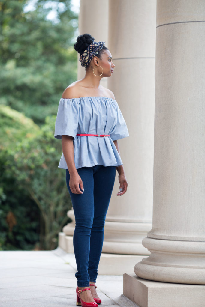 What to Wear: DIY Chambray Top & Stretch Jeggings