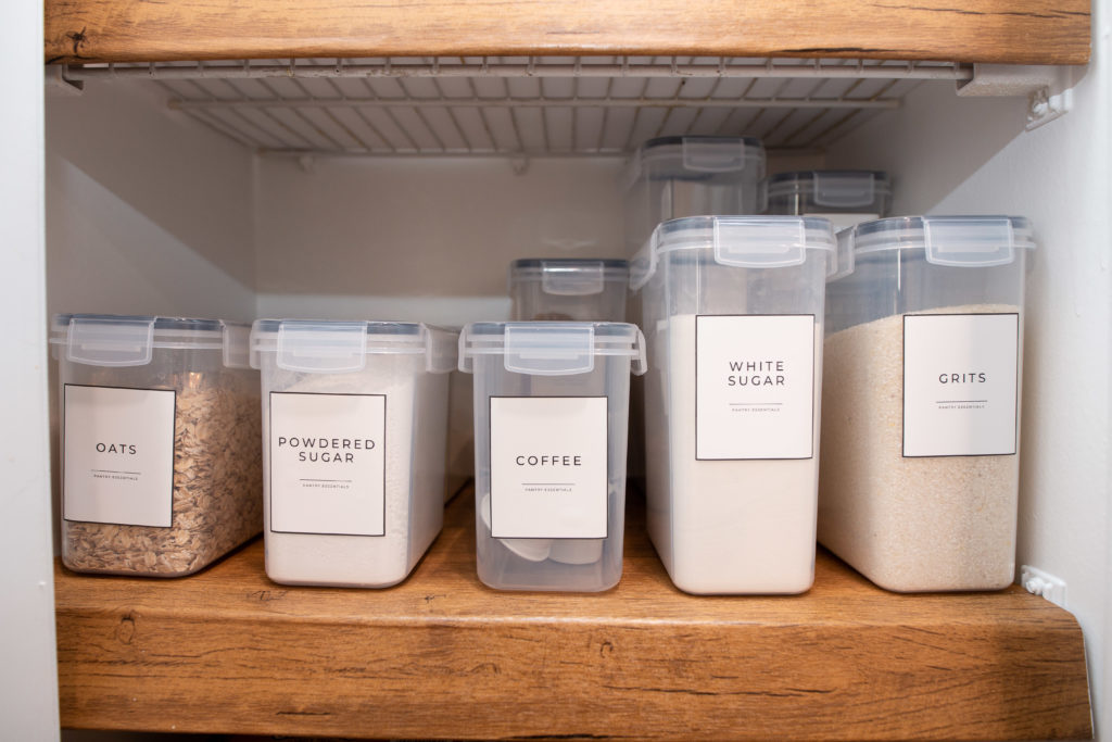 clear containers for small pantry organization